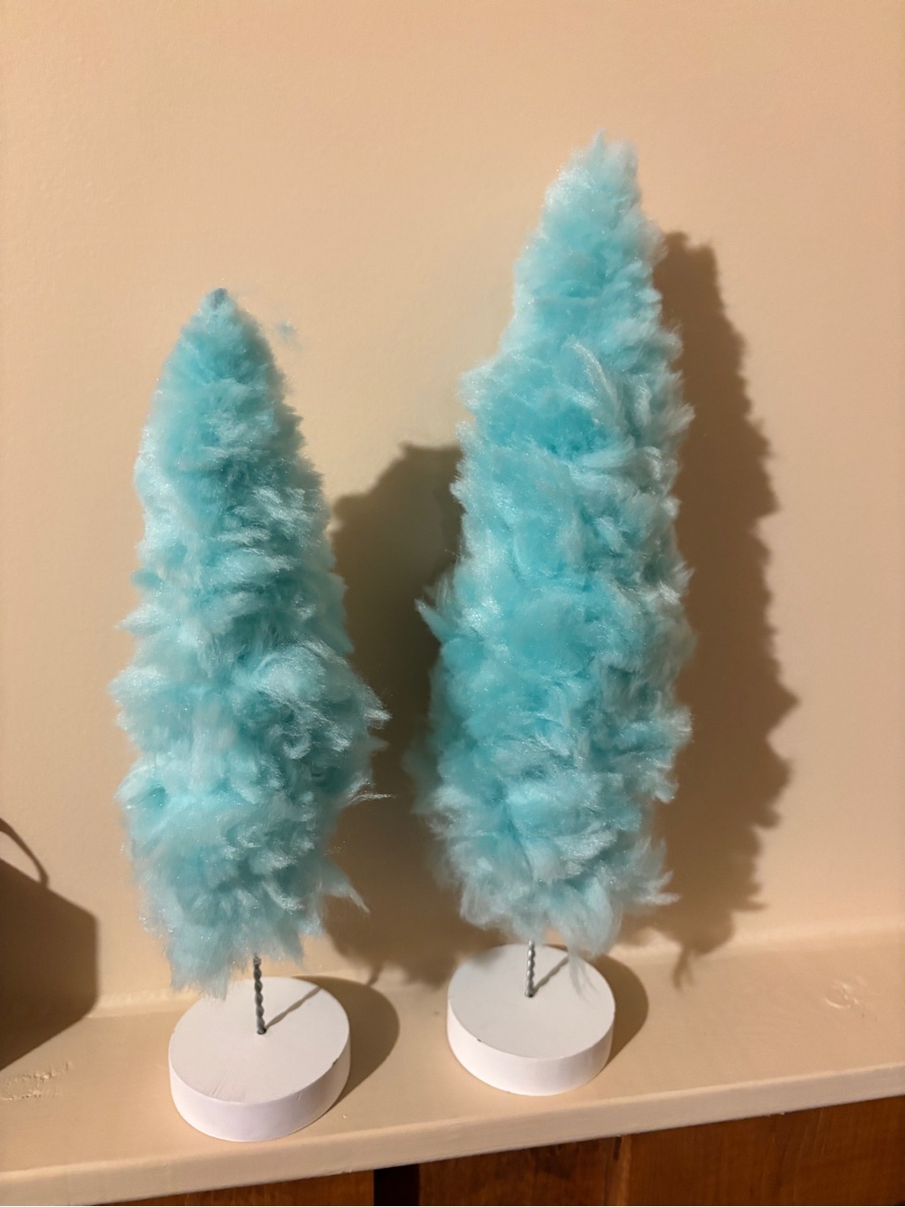Set of Blue Cotton Candy Trees